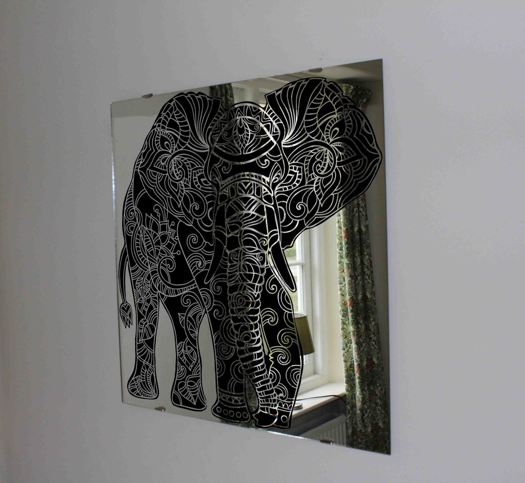 New Product Elephant Silhouette (Mirror Art print)  - Andrew Lee Home and Living