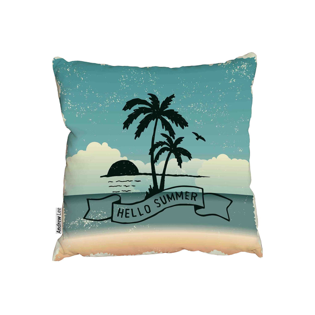 New Product Sunset, palm trees and flying bird (Cushion)  - Andrew Lee Home and Living Homeware