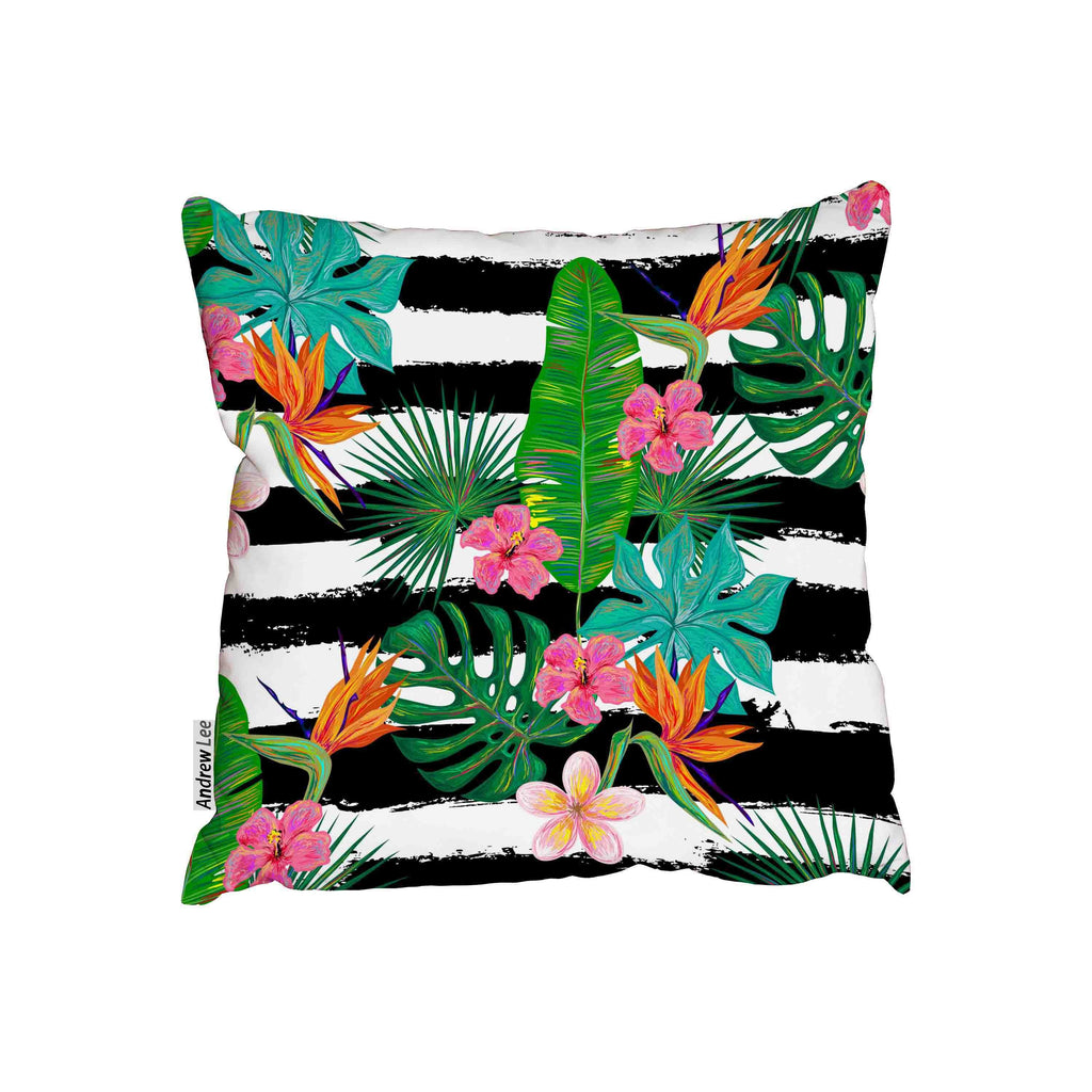 New Product Summer tropical pattern with exotic flowers and palm leaves (Cushion)  - Andrew Lee Home and Living Homeware