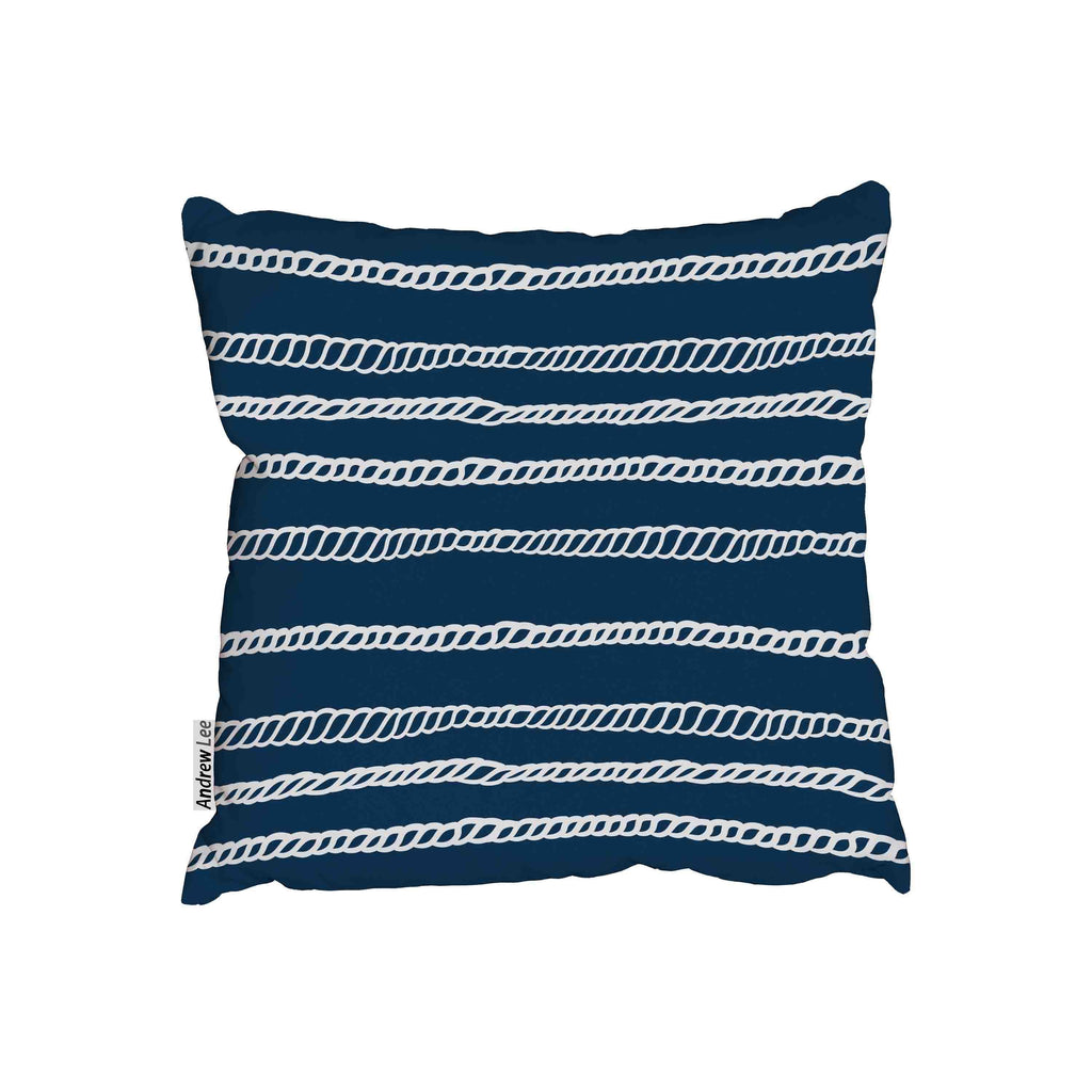 New Product Illustration with Rope ornament, navy blue marine textured backdrop. (Cushion)  - Andrew Lee Home and Living Homeware