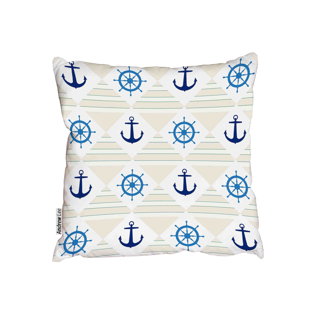 New Product Nautical pattern with anchor and ship wheel (Cushion)  - Andrew Lee Home and Living Homeware