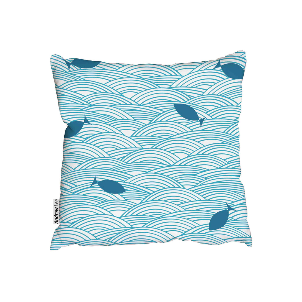New Product Ocean waves and fishes (Cushion)  - Andrew Lee Home and Living Homeware