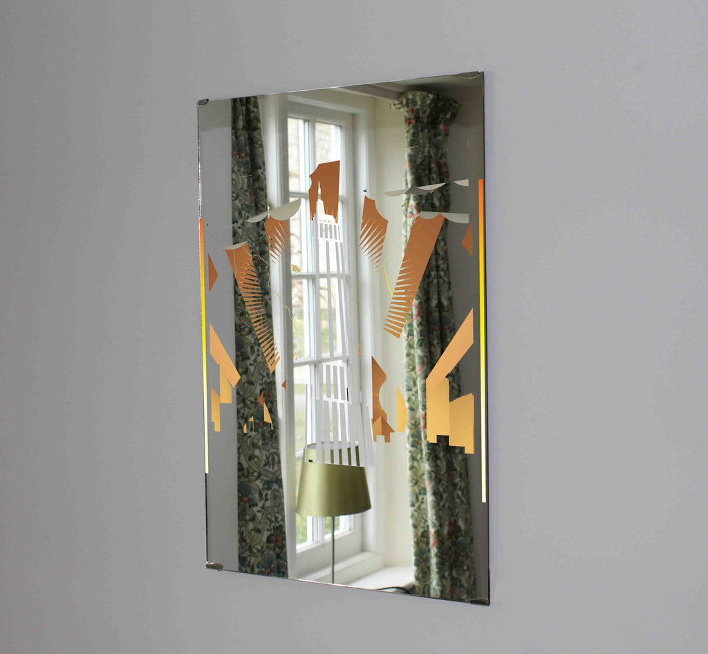 New Product Retro building (Mirror Art print)  - Andrew Lee Home and Living Homeware
