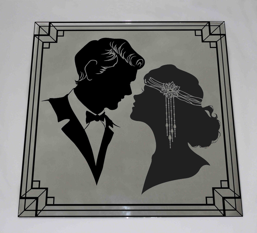 New Product Silhouette of couple in retro style (Mirror Art print)  - Andrew Lee Home and Living Homeware