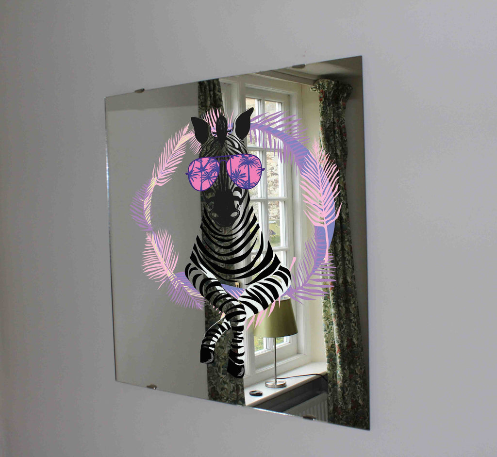 New Product Cool Zebra in Sun Glasses(Mirror Art print)  - Andrew Lee Home and Living Homeware