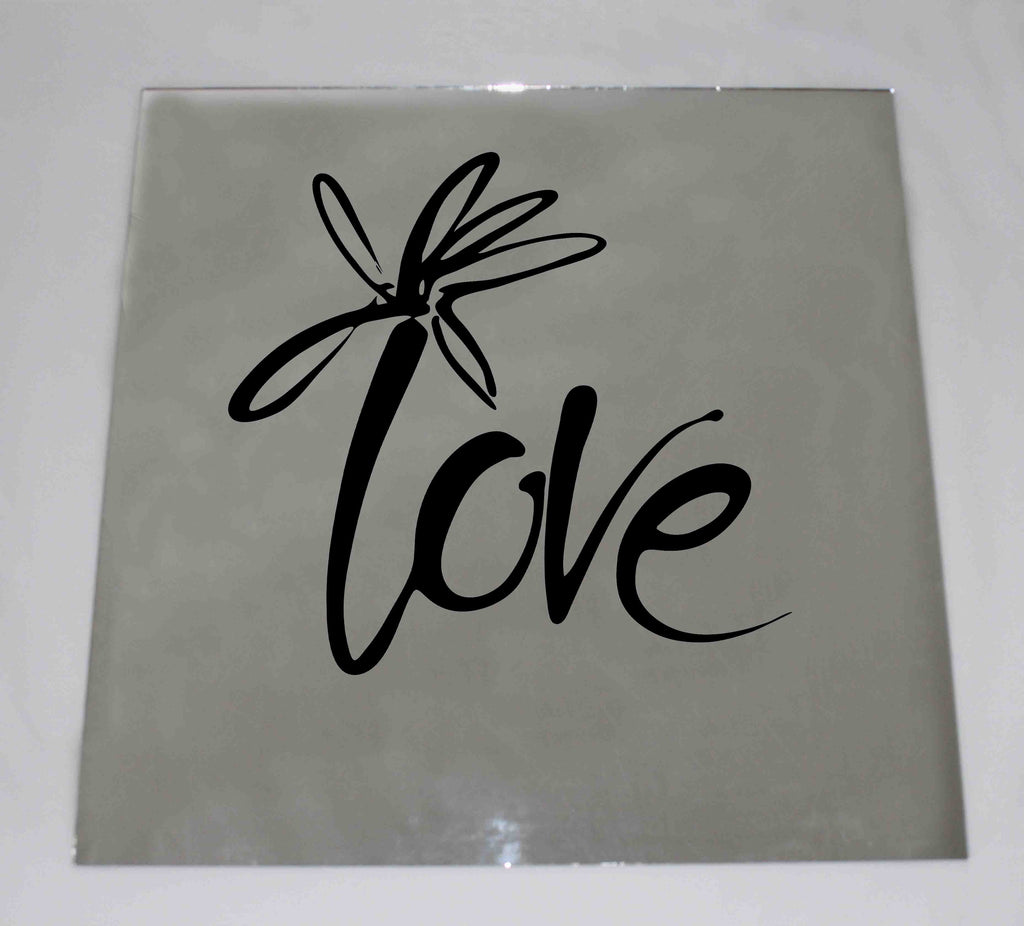 New Product Decorative love text with flower (Mirror Art print)  - Andrew Lee Home and Living Homeware