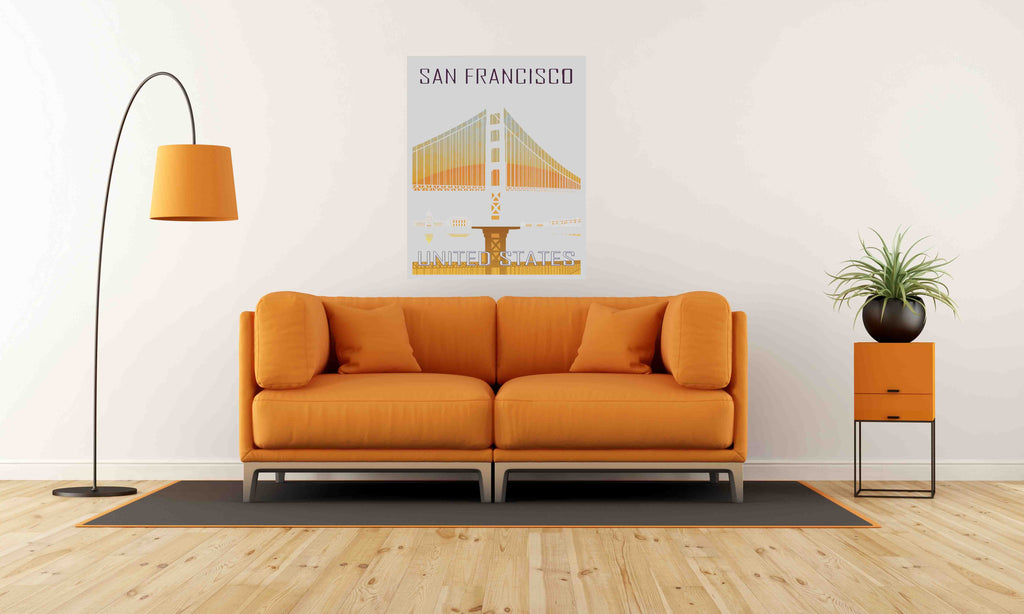 New Product San Francisco vintage poster (Mirror Art print)  - Andrew Lee Home and Living Homeware