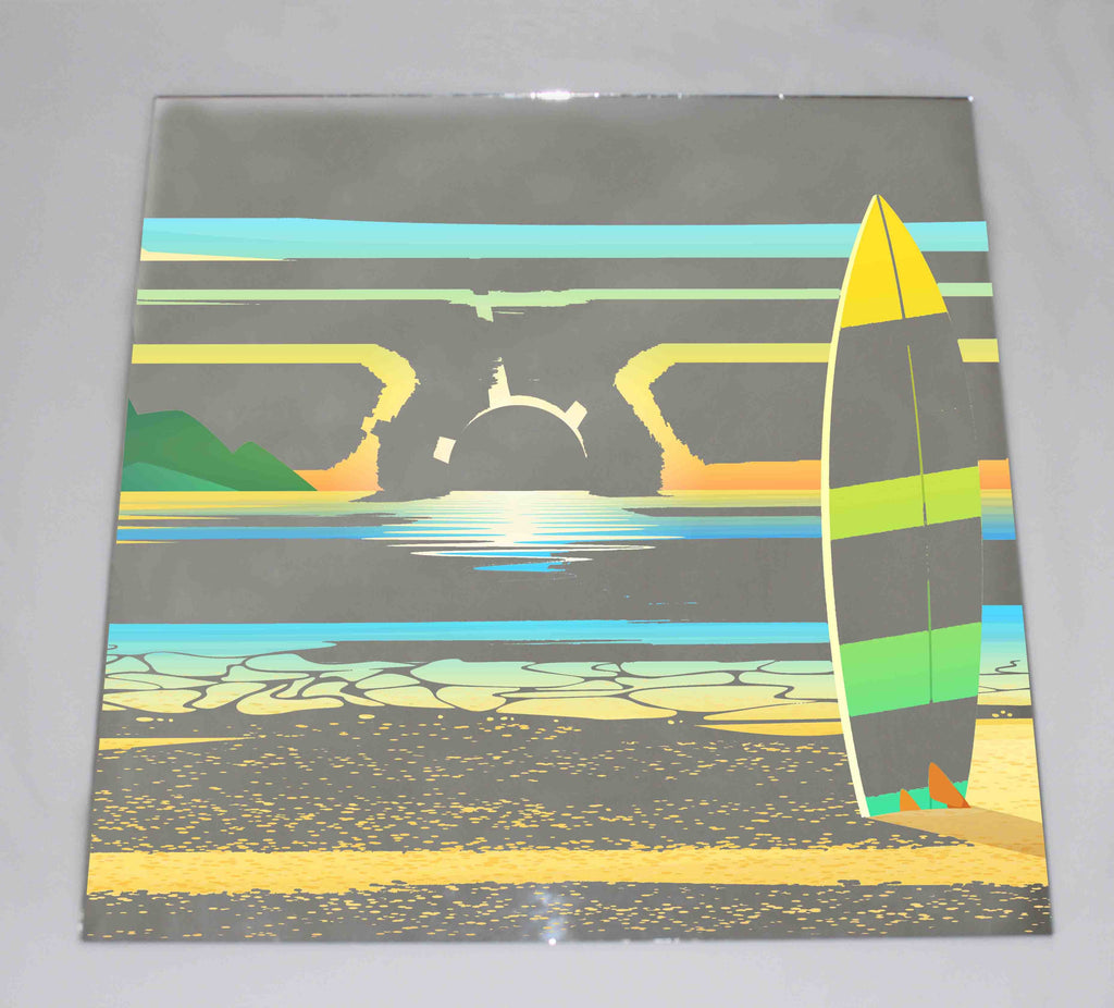 New Product Surf board on a sandy beach (Mirror Art print)  - Andrew Lee Home and Living Homeware