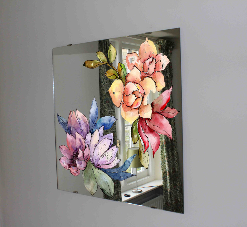 New Product Floral botanical flower (Mirror Art print)  - Andrew Lee Home and Living Homeware
