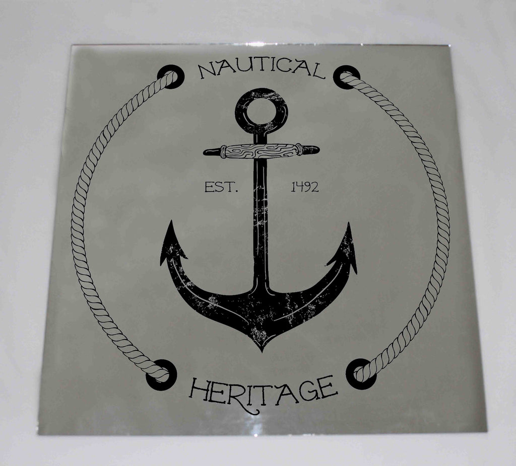 New Product Vintage nautical badge with anchor (Mirror Art print)  - Andrew Lee Home and Living Homeware