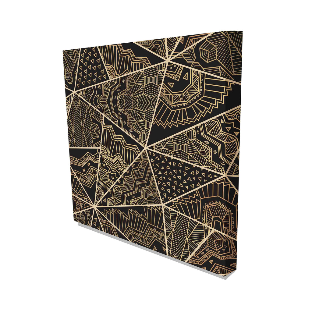 New Product Triangular patchwork pattern from black and golden geometric (Canvas Print)  - Andrew Lee Home and Living Homeware
