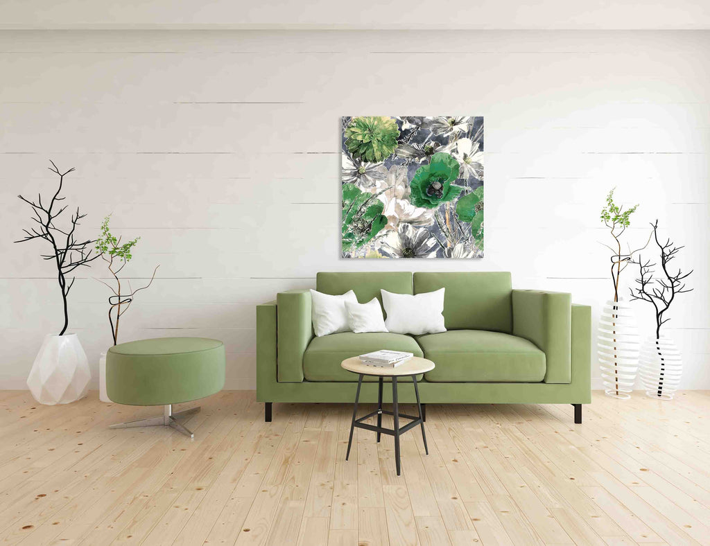 New Product Green poppies and art deco (Canvas Print)  - Andrew Lee Home and Living Homeware