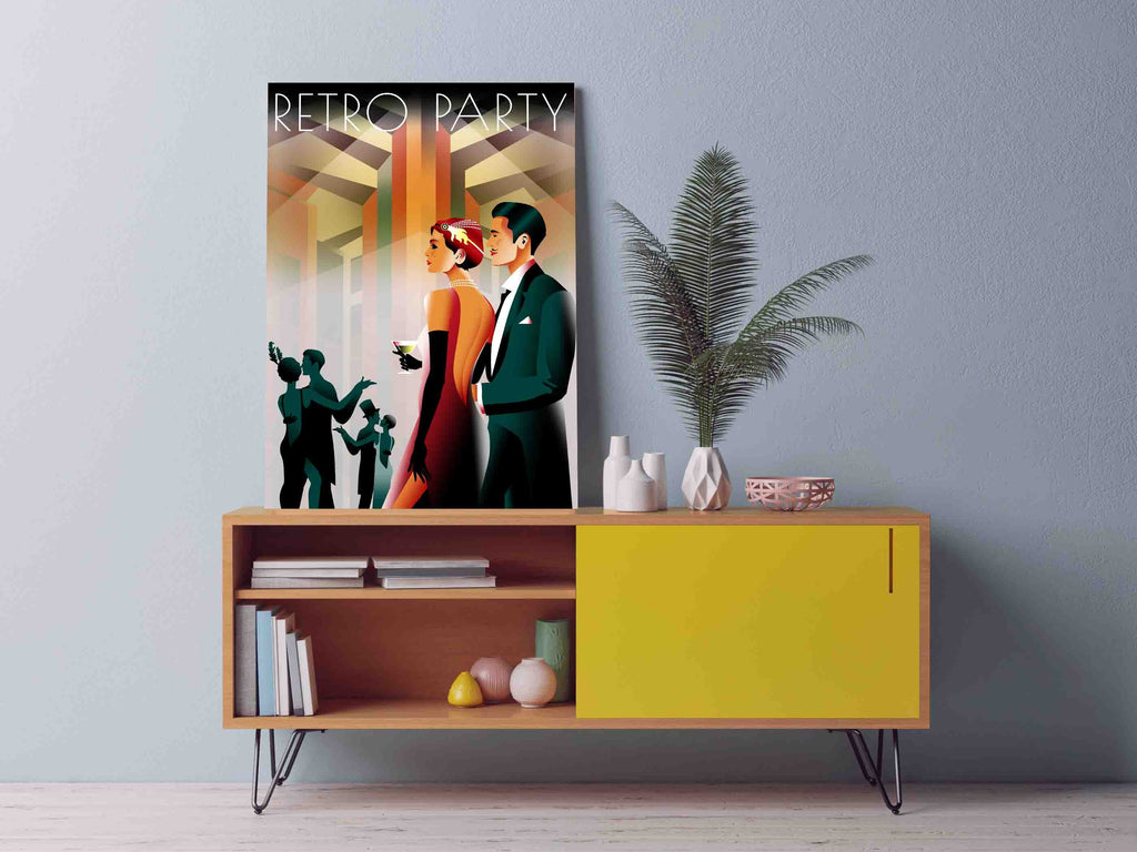 New Product Couple at a party in the style of the early 20th century. Retro party (Canvas Prints)  - Andrew Lee Home and Living Homeware