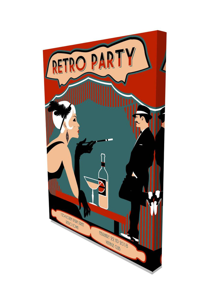 New Product Retro party invitation card (Canvas Prints)  - Andrew Lee Home and Living Homeware