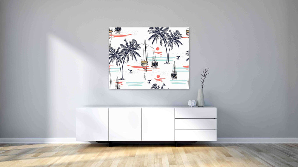 New Product Beautiful tropical coconut palm trees (Canvas Prints)  - Andrew Lee Home and Living Homeware