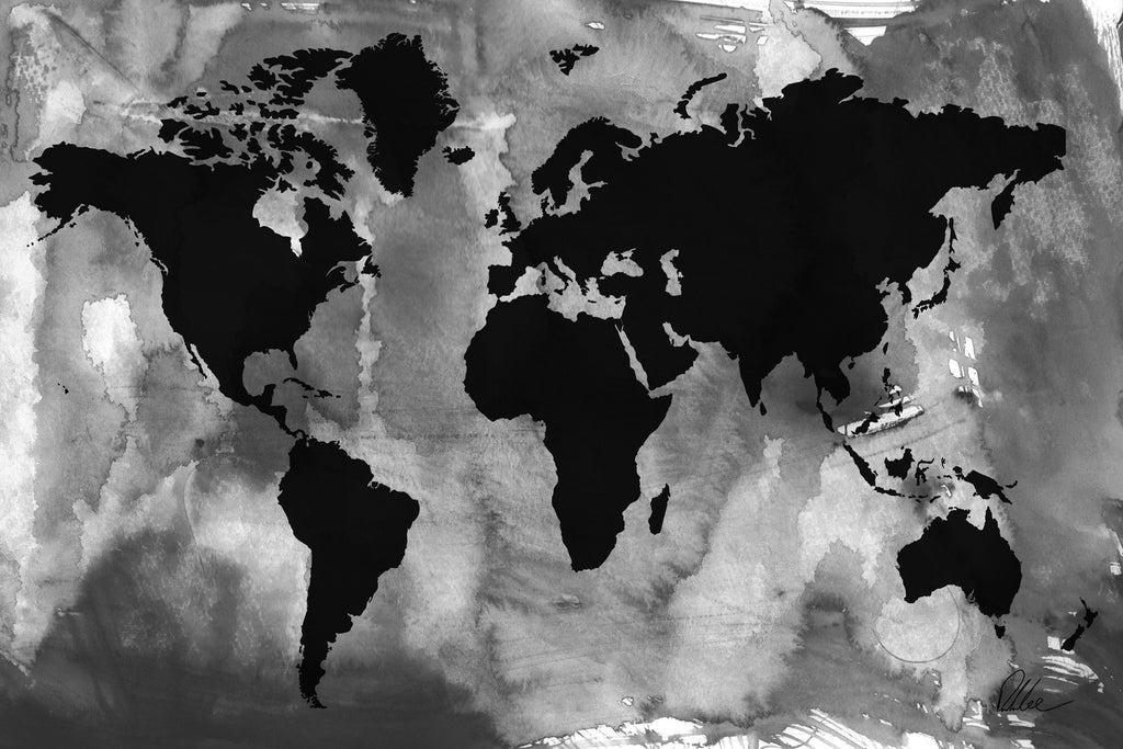 New Product Black And White World Map  - Andrew Lee Home and Living Homeware