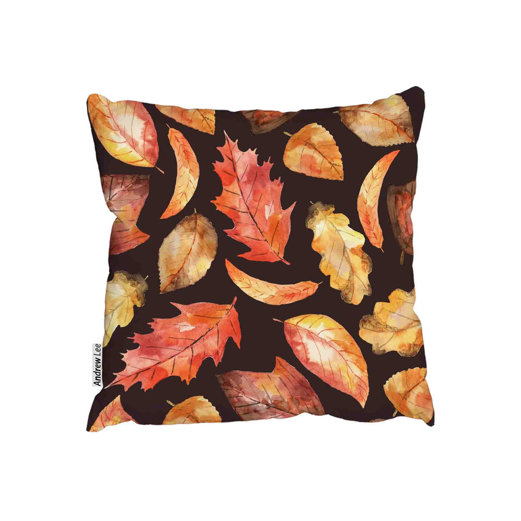 New Product Bright Watercoloured autumnal leaves (Cushion)  - Andrew Lee Home and Living Homeware