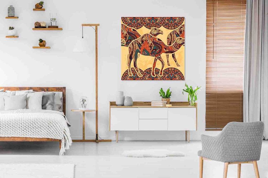 New Product Camel decorated with oriental canvas print (Canvas Print)  - Andrew Lee Home and Living Homeware