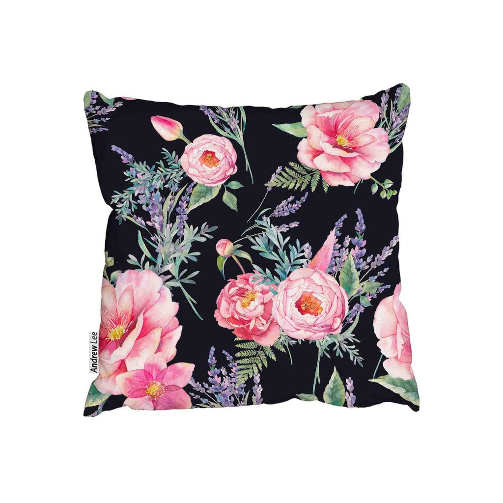 New Product Watercolour lavender and garden flowers (Cushion)  - Andrew Lee Home and Living