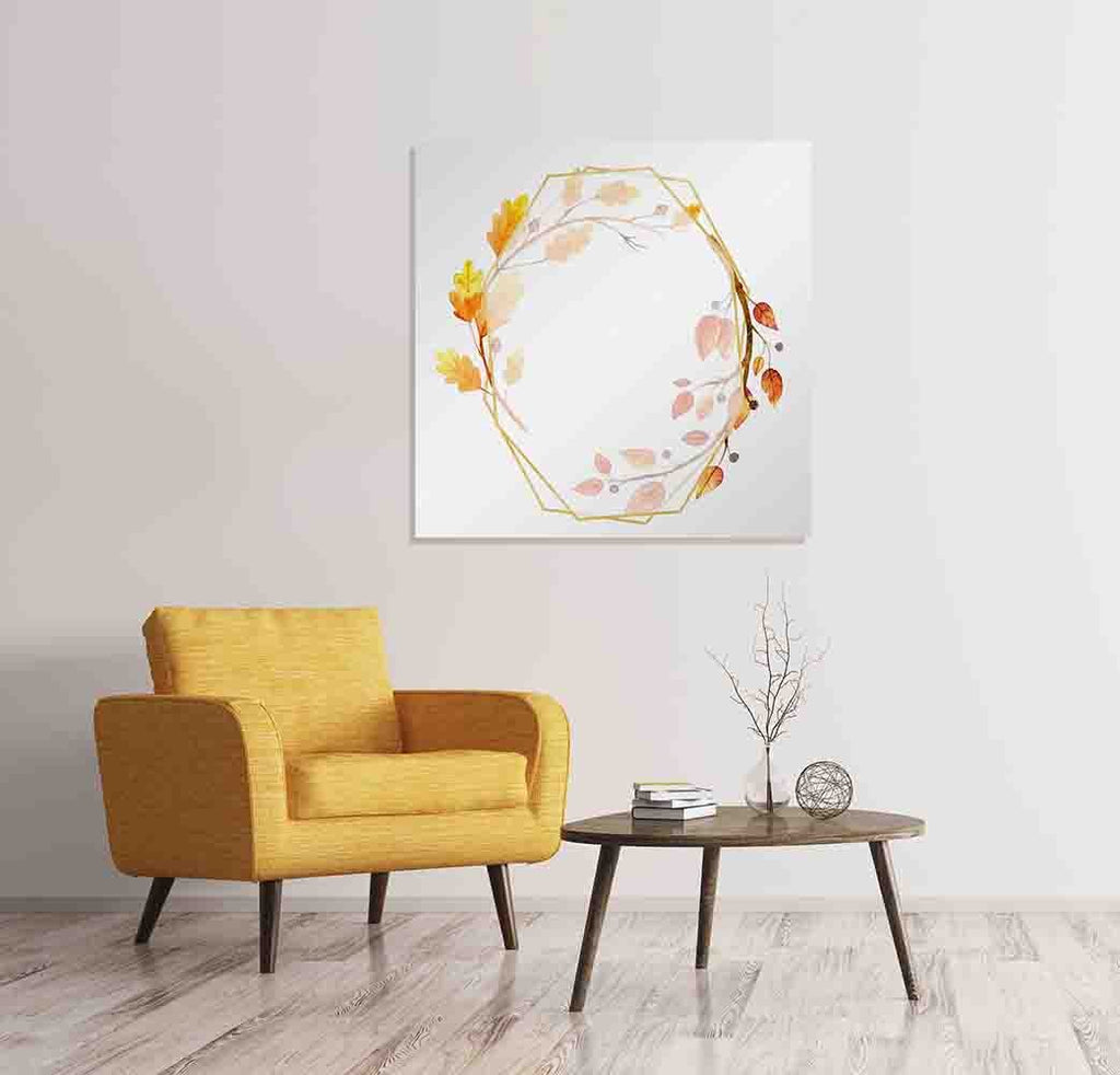 New Product Watercolour leaves, wild flowers, glass, herbarium (Mirror Art print)  - Andrew Lee Home and Living