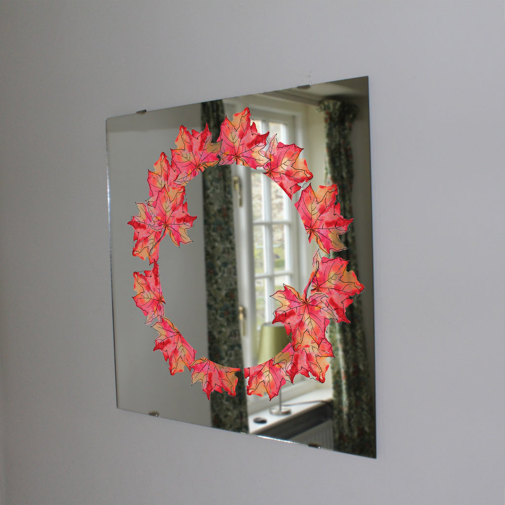 New Product Red maple leaves frame (Mirror Art print)  - Andrew Lee Home and Living