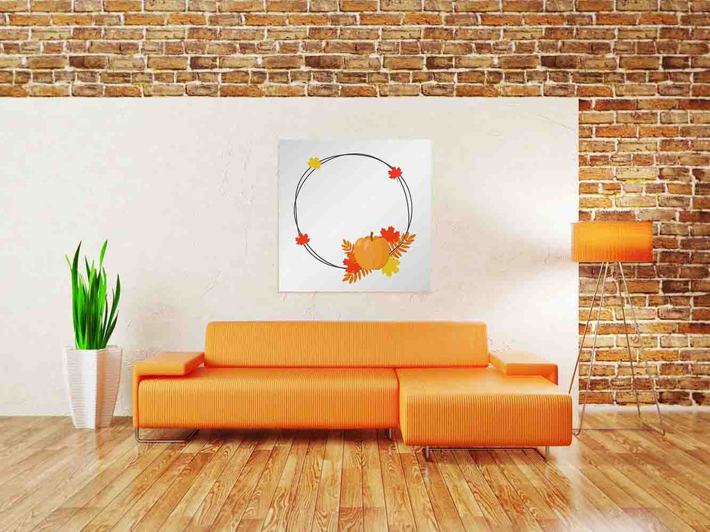 New Product Pumpkin, fall leaves maple and rowan (Mirror Art print)  - Andrew Lee Home and Living