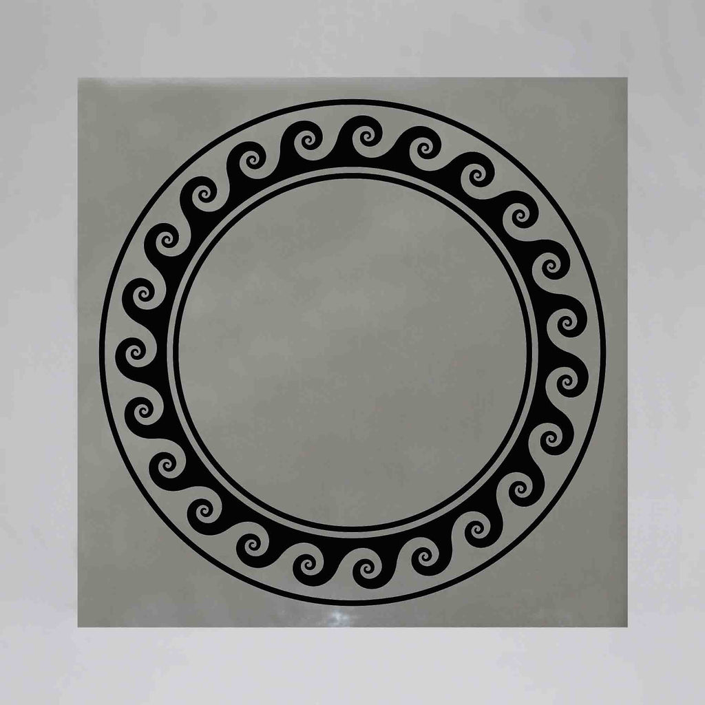 New Product Black circle frame with running wave (Mirror Art print)  - Andrew Lee Home and Living