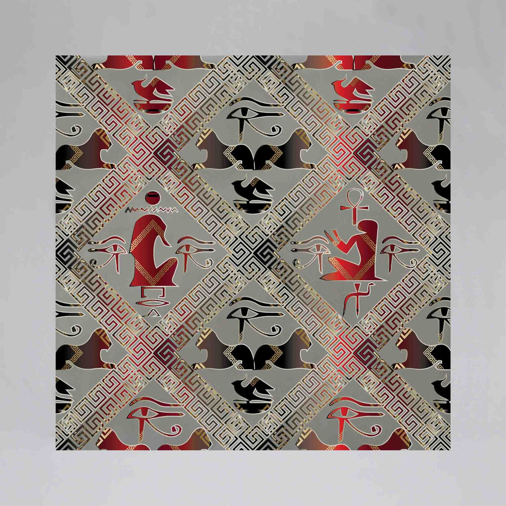 New Product Egyptian hieroglyphs in Red (Mirror Art print)  - Andrew Lee Home and Living