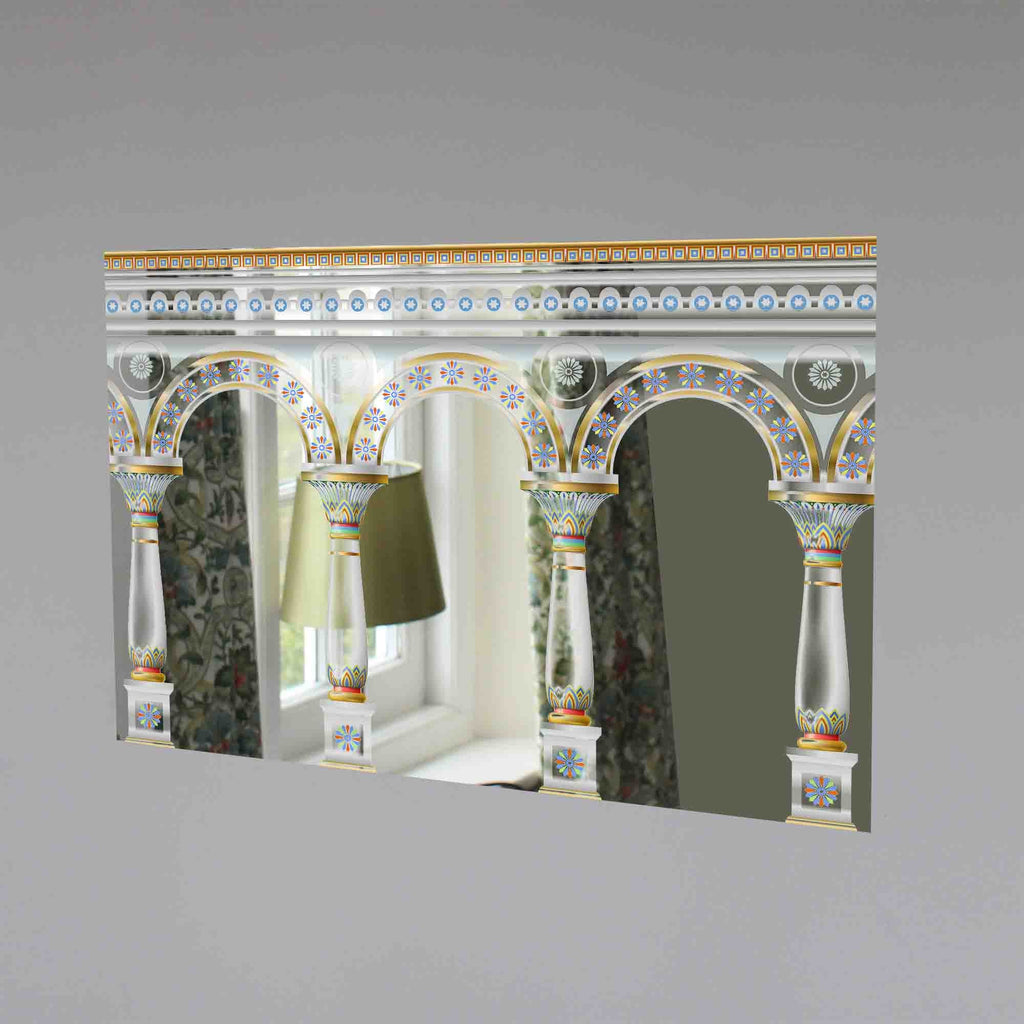 New Product Fabulous ancient arch facade in the east or the ancient Russian style with gold, mosaic (Mirror Art print)  - Andrew Lee Home and Living