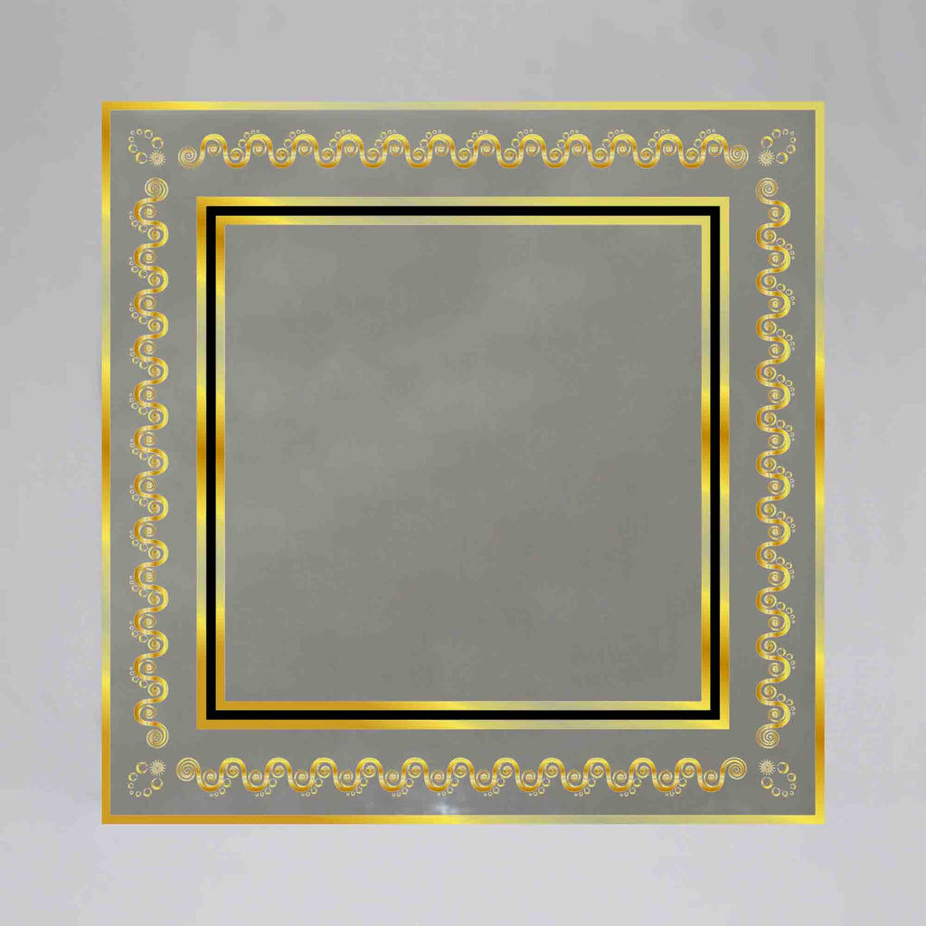New Product Gold pattern frame with waves (Mirror Art print)  - Andrew Lee Home and Living