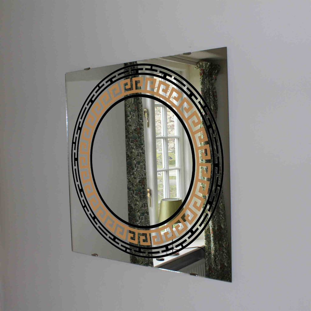 New Product Greek key round frame (Mirror Art print)  - Andrew Lee Home and Living