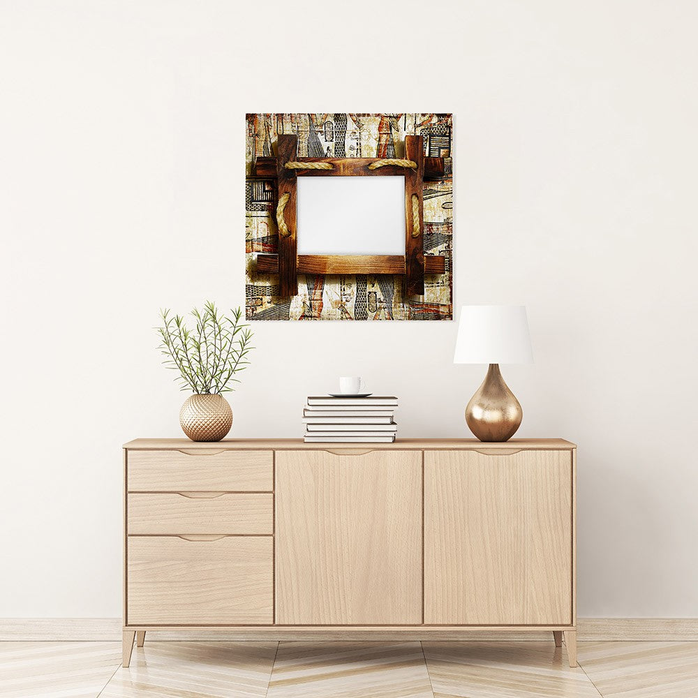 New Product Old egyptian rustic wooden frame (Mirror Art print)  - Andrew Lee Home and Living
