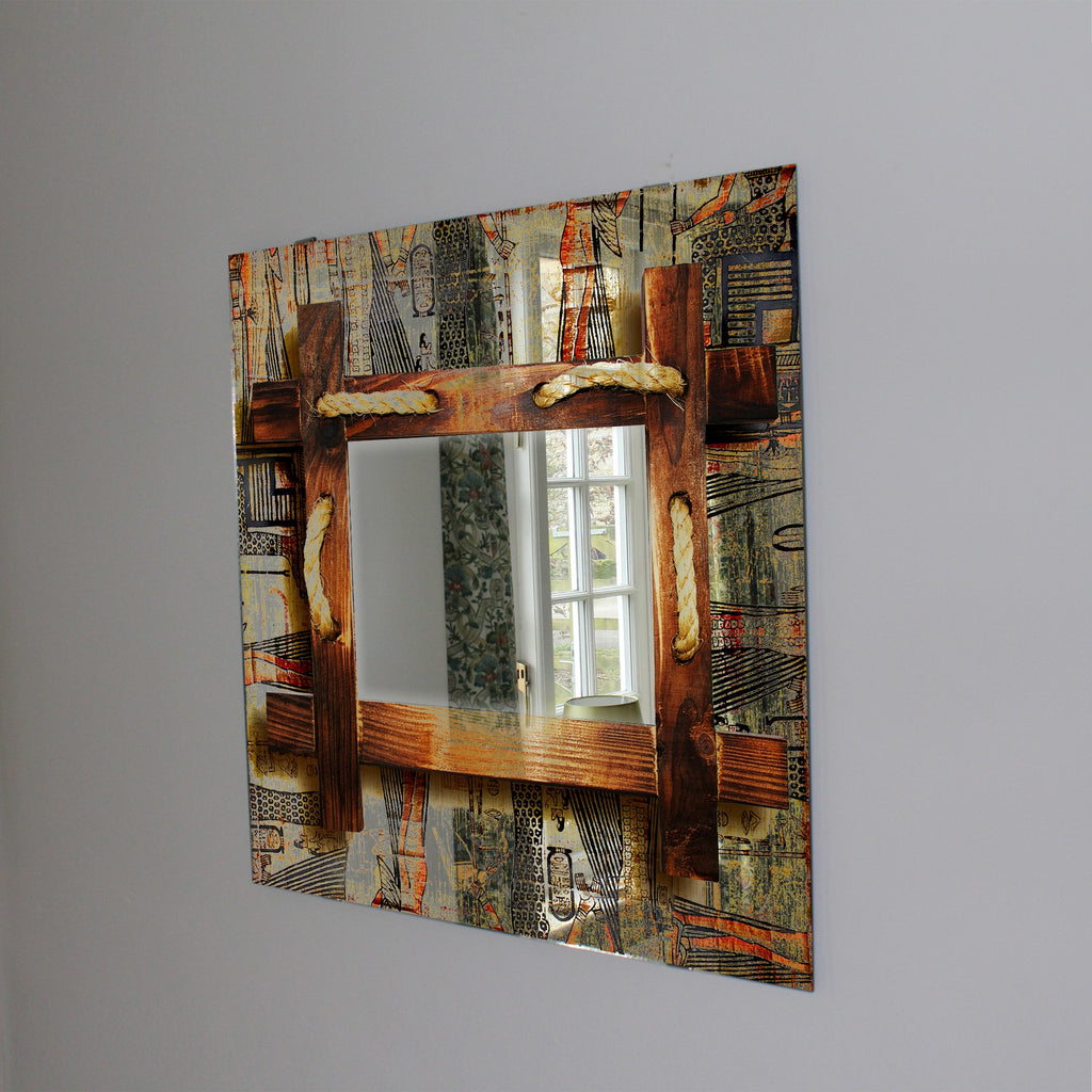 New Product Old egyptian rustic wooden frame (Mirror Art print)  - Andrew Lee Home and Living