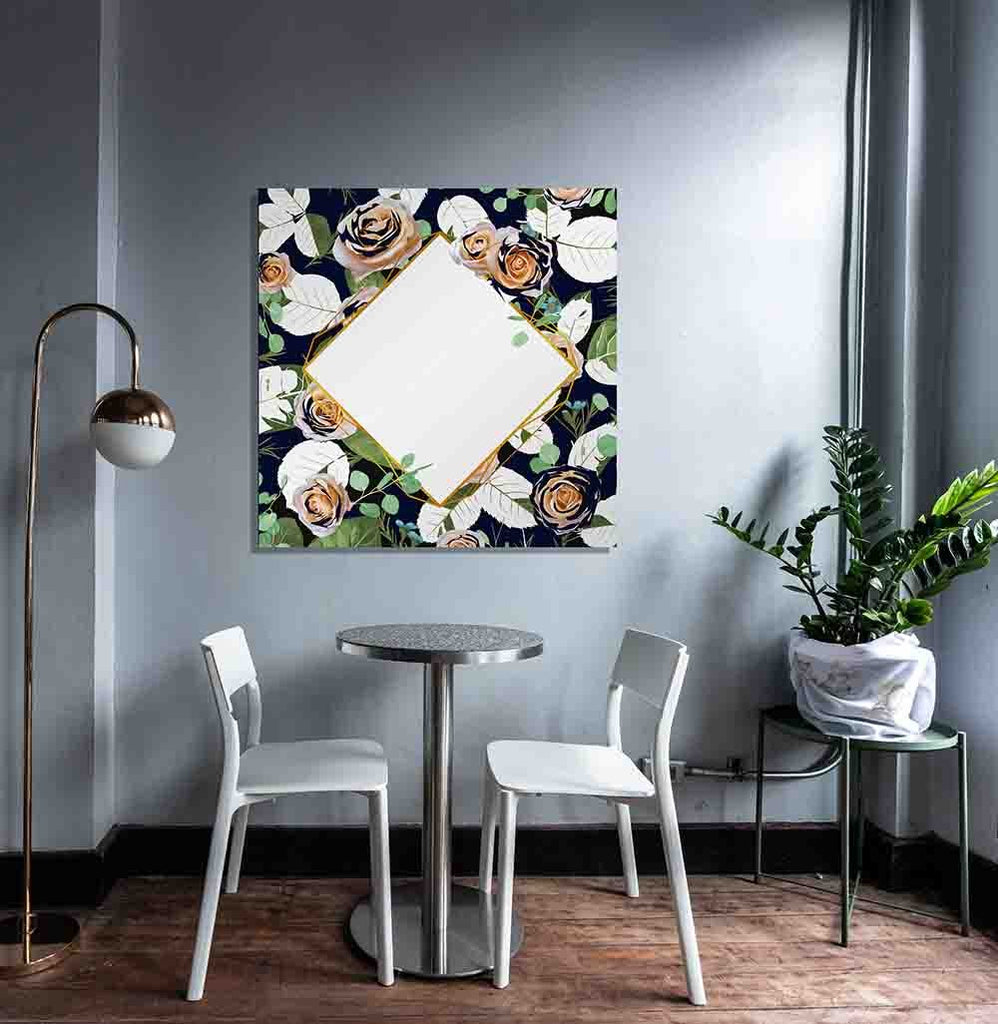 New Product Cream roses with twigs of eucalyptus and blue wax flowers (Mirror Art print)  - Andrew Lee Home and Living