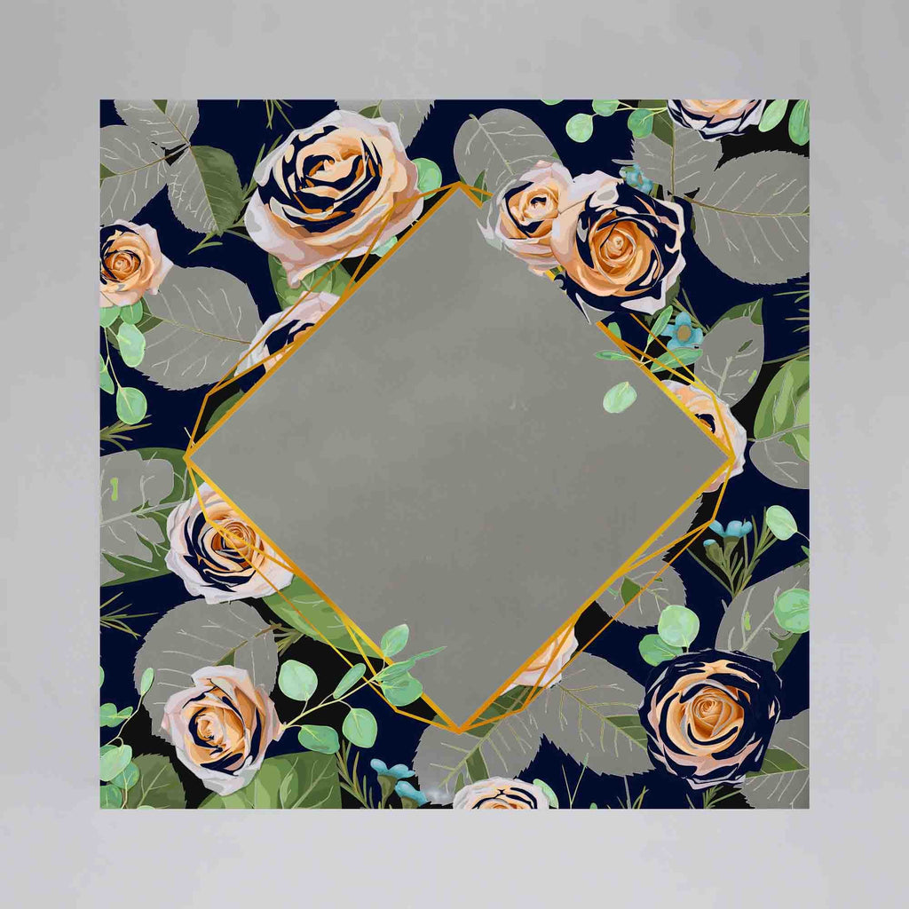 New Product Cream roses with twigs of eucalyptus and blue wax flowers (Mirror Art print)  - Andrew Lee Home and Living