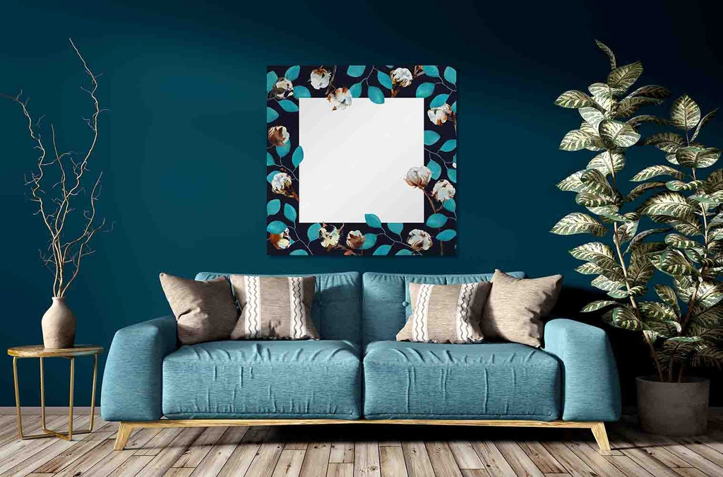 New Product Leaves at a dark blue (Mirror Art print)  - Andrew Lee Home and Living