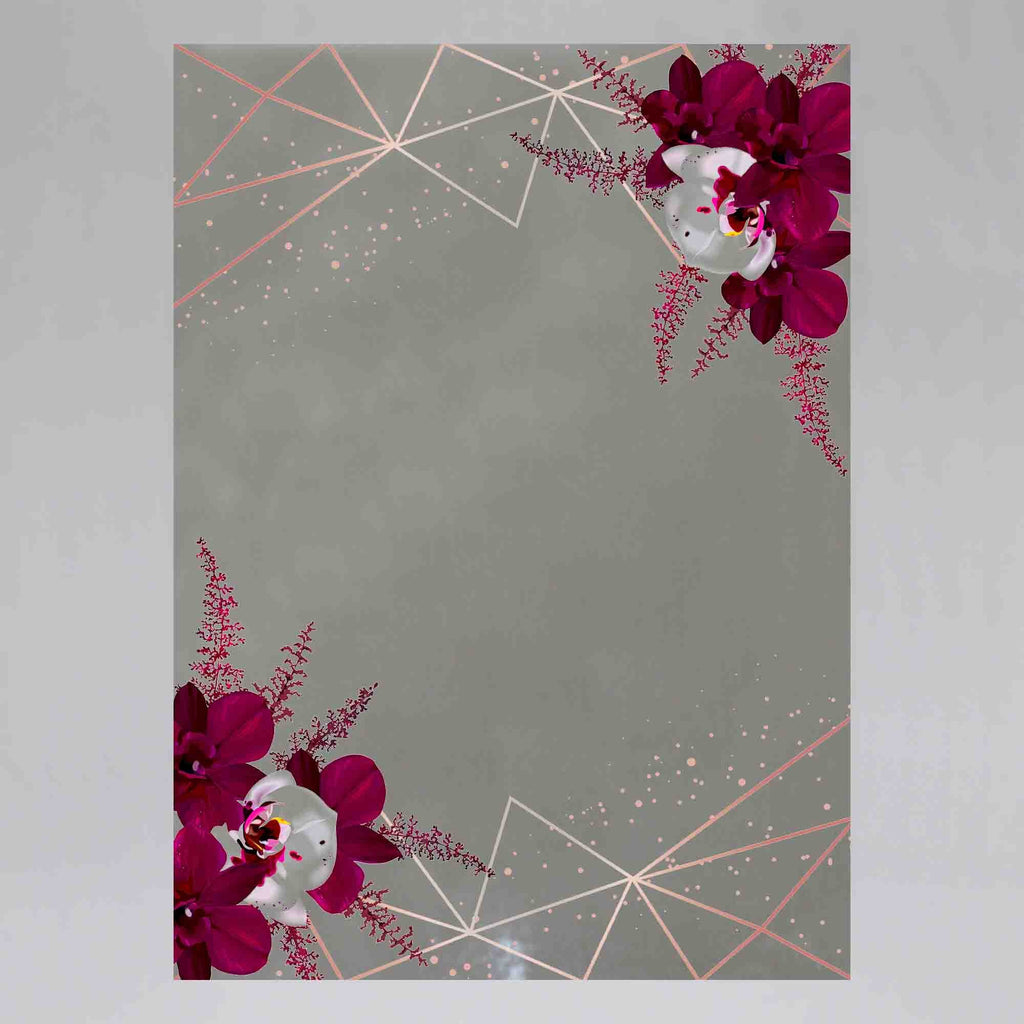 New Product Marsala coloUred dark and white orchid (Mirror Art print)  - Andrew Lee Home and Living