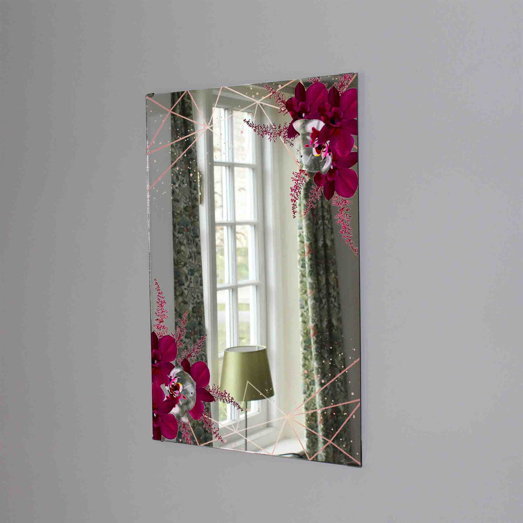 New Product Marsala coloUred dark and white orchid (Mirror Art print)  - Andrew Lee Home and Living