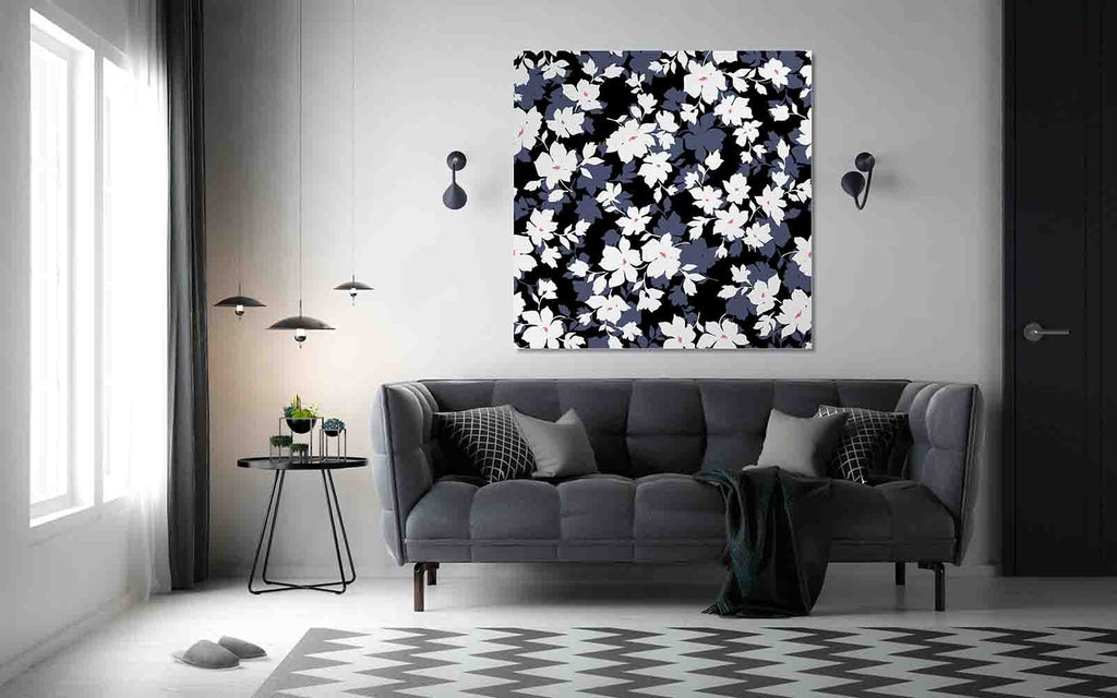 New Product Blue Flowers (Mirror Art print)  - Andrew Lee Home and Living