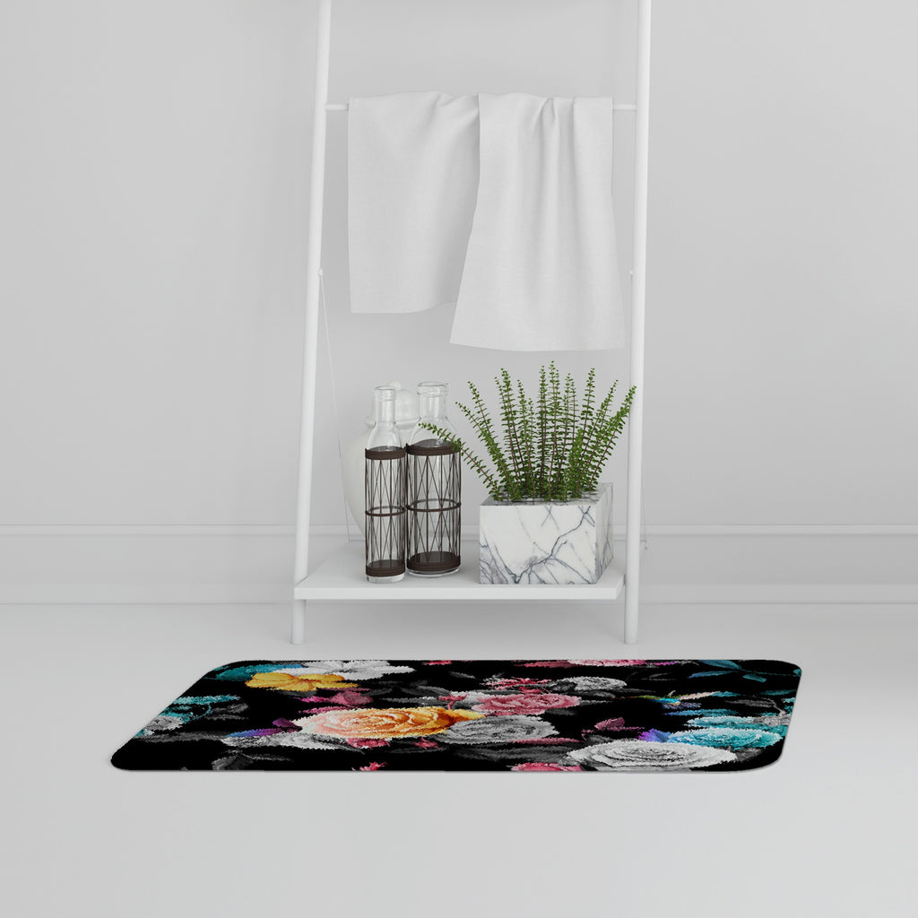Bathmat - New Product Humming bird, roses, peony with leaves (Bath Mats)  - Andrew Lee Home and Living