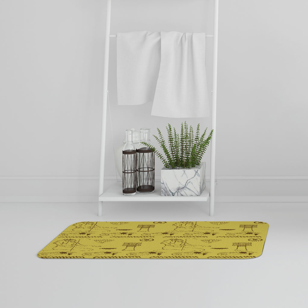 Bathmat - New Product Pattern of Egyptian hieroglyphics (Bath Mats)  - Andrew Lee Home and Living