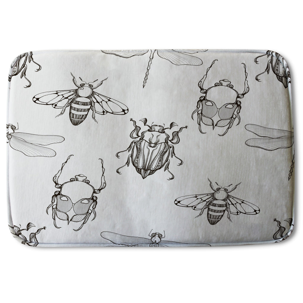 Bathmat - New Product Sketch of Scarab Beetle, May bug, Bee and Dragonfly (Bath Mats)  - Andrew Lee Home and Living
