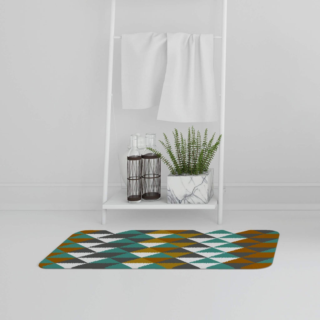 Bathmat - New Product Autumn Geometric triangles (Bath Mats)  - Andrew Lee Home and Living