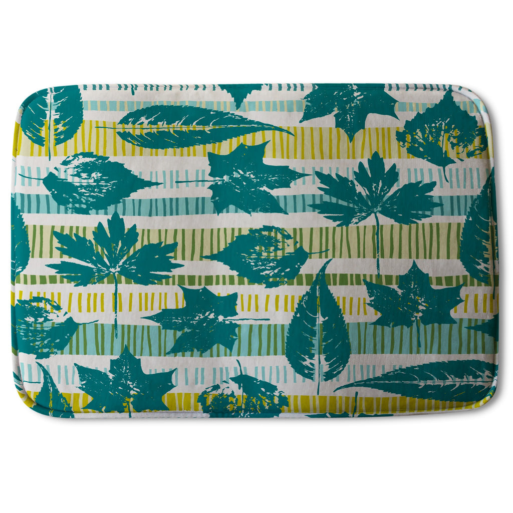 Bathmat - New Product Leaves on geometric background (Bath Mats)  - Andrew Lee Home and Living