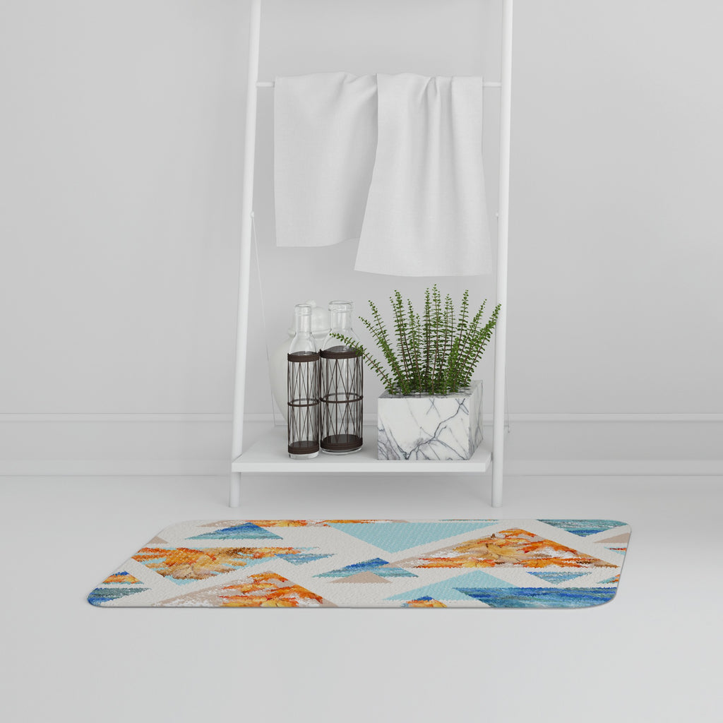 Bathmat - New Product Triangles with maple, oak leaves, marble (Bath Mats)  - Andrew Lee Home and Living