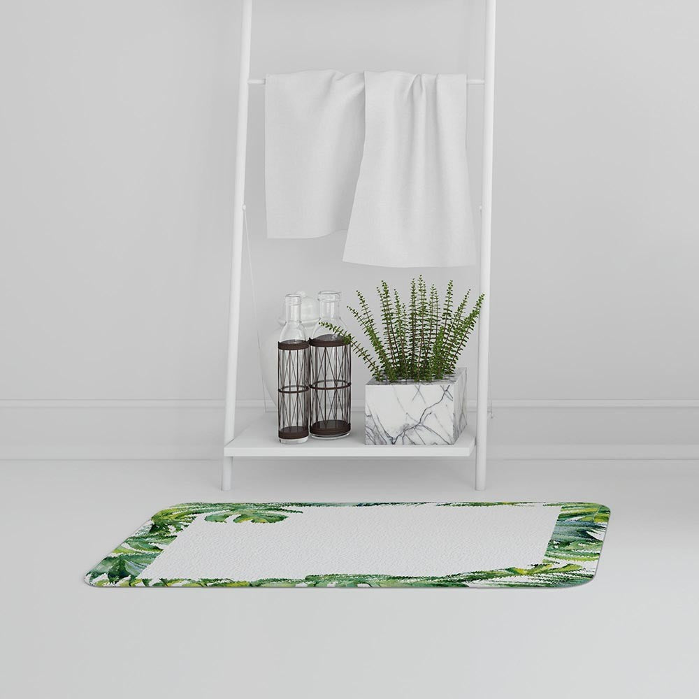Bathmat - New Product Botanical Leaves Border (Bath Mats)  - Andrew Lee Home and Living