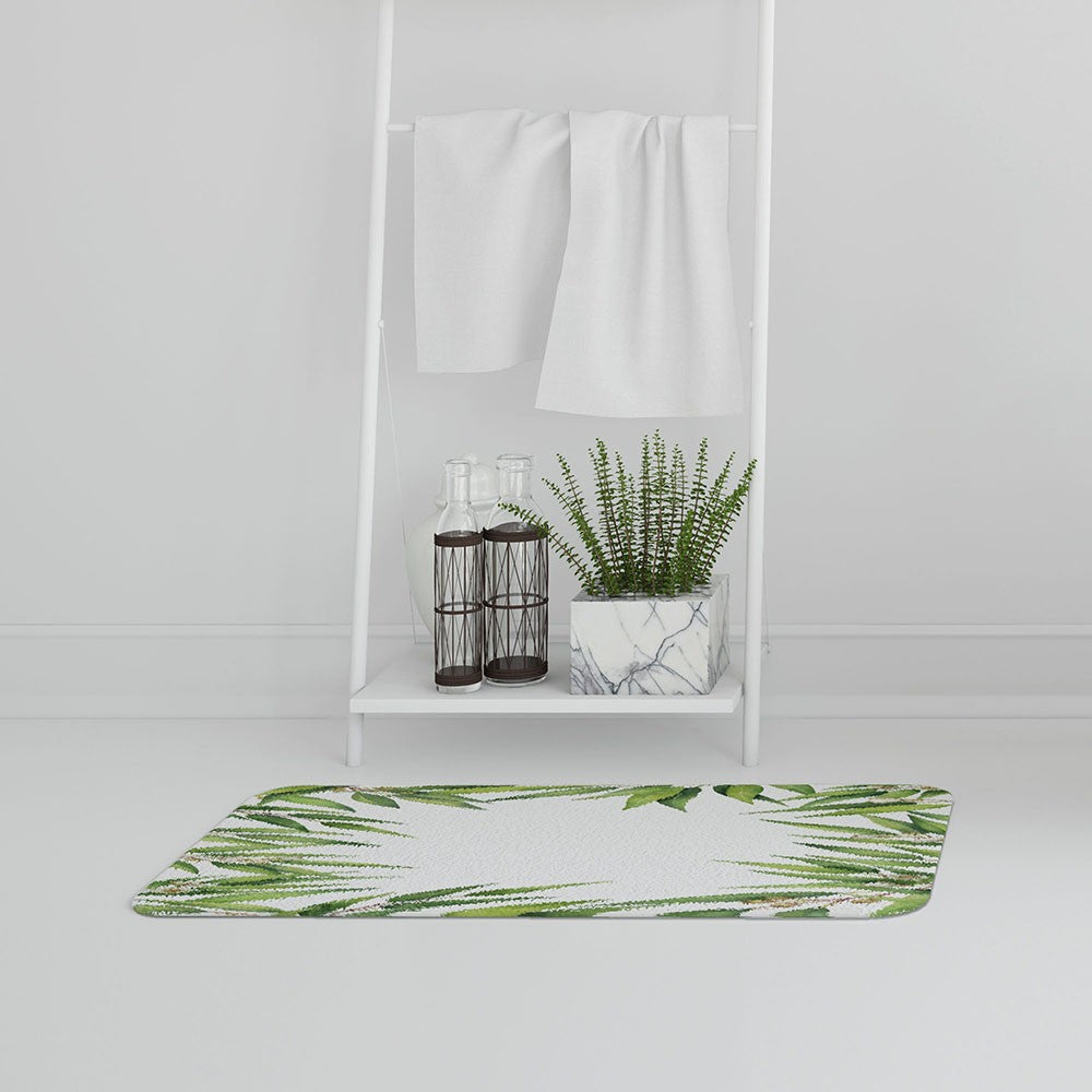 Bathmat - New Product Leaves Border (Bath Mats)  - Andrew Lee Home and Living