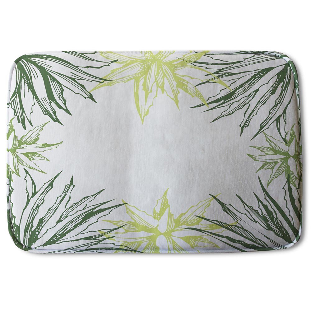 Bathmat - New Product Green Leaf Border (Bath Mats)  - Andrew Lee Home and Living