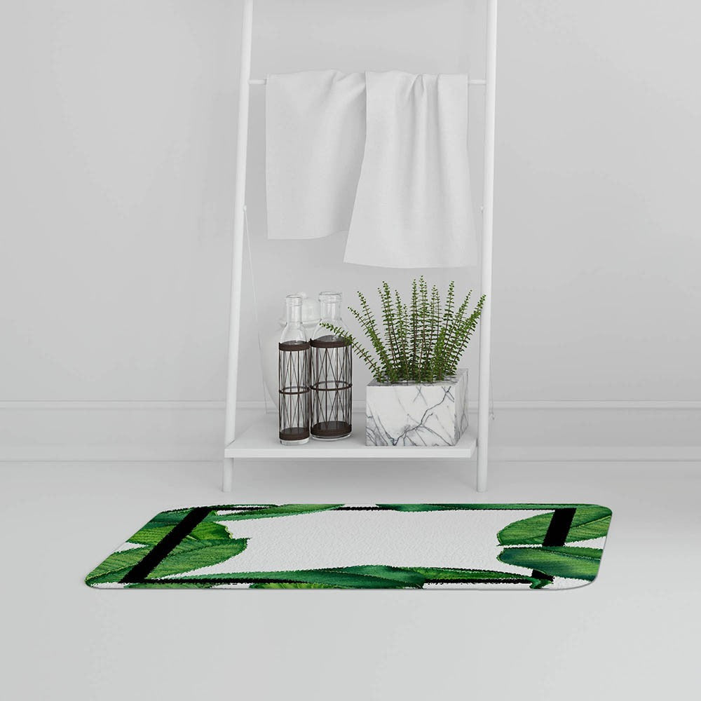 Bathmat -  New Product Botanical & Black Border (Bath Mats)  - Andrew Lee Home and Living