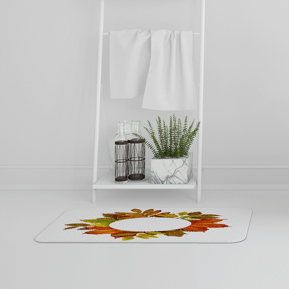 Bathmat - New Product Circled Autumn Leaves (Bath Mats)  - Andrew Lee Home and Living